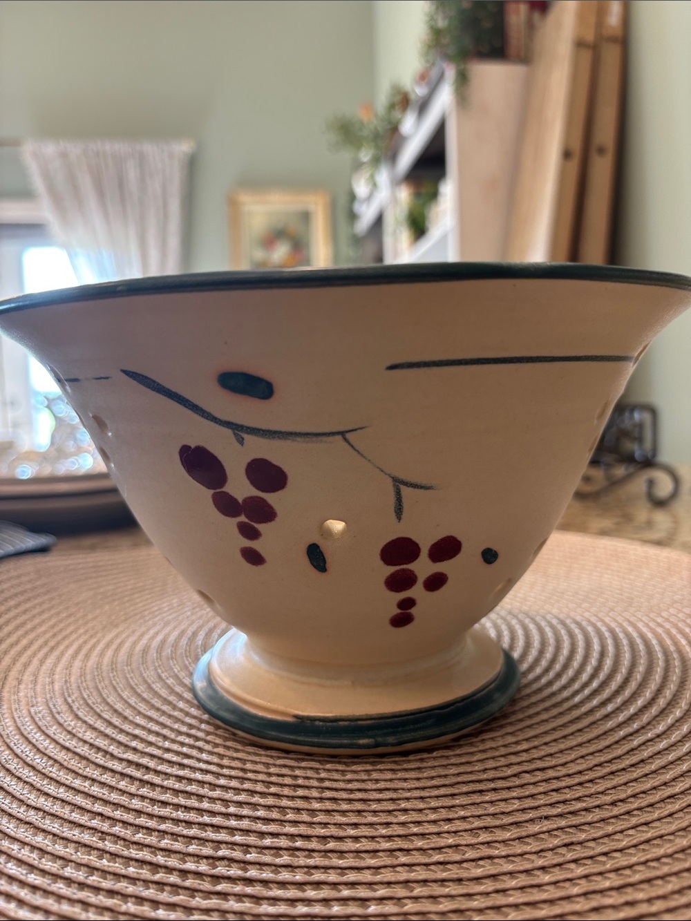 Vintage hand made colander.